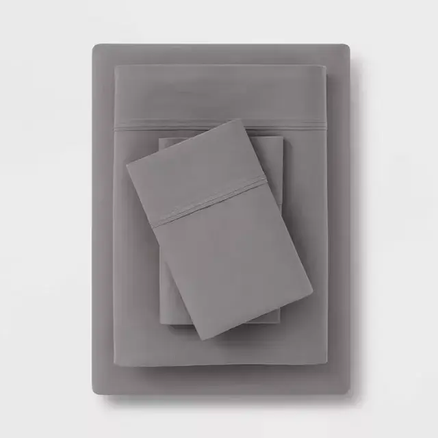 300 Thread Count Organic Cotton Solid Sheet Set - Threshold™ Queen