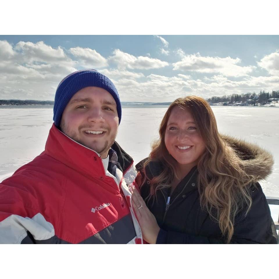 Celebrating our engagement and our five year anniversary in Skaneateles