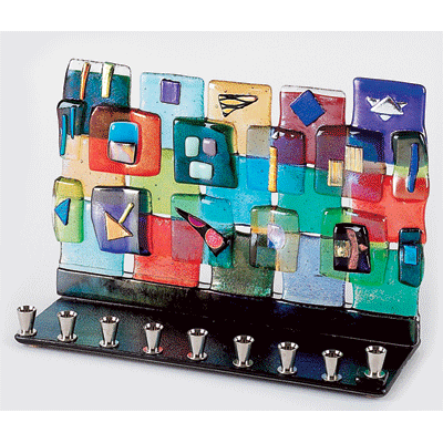 Front-Lit Western Wall Menorah by Tamara Baskin