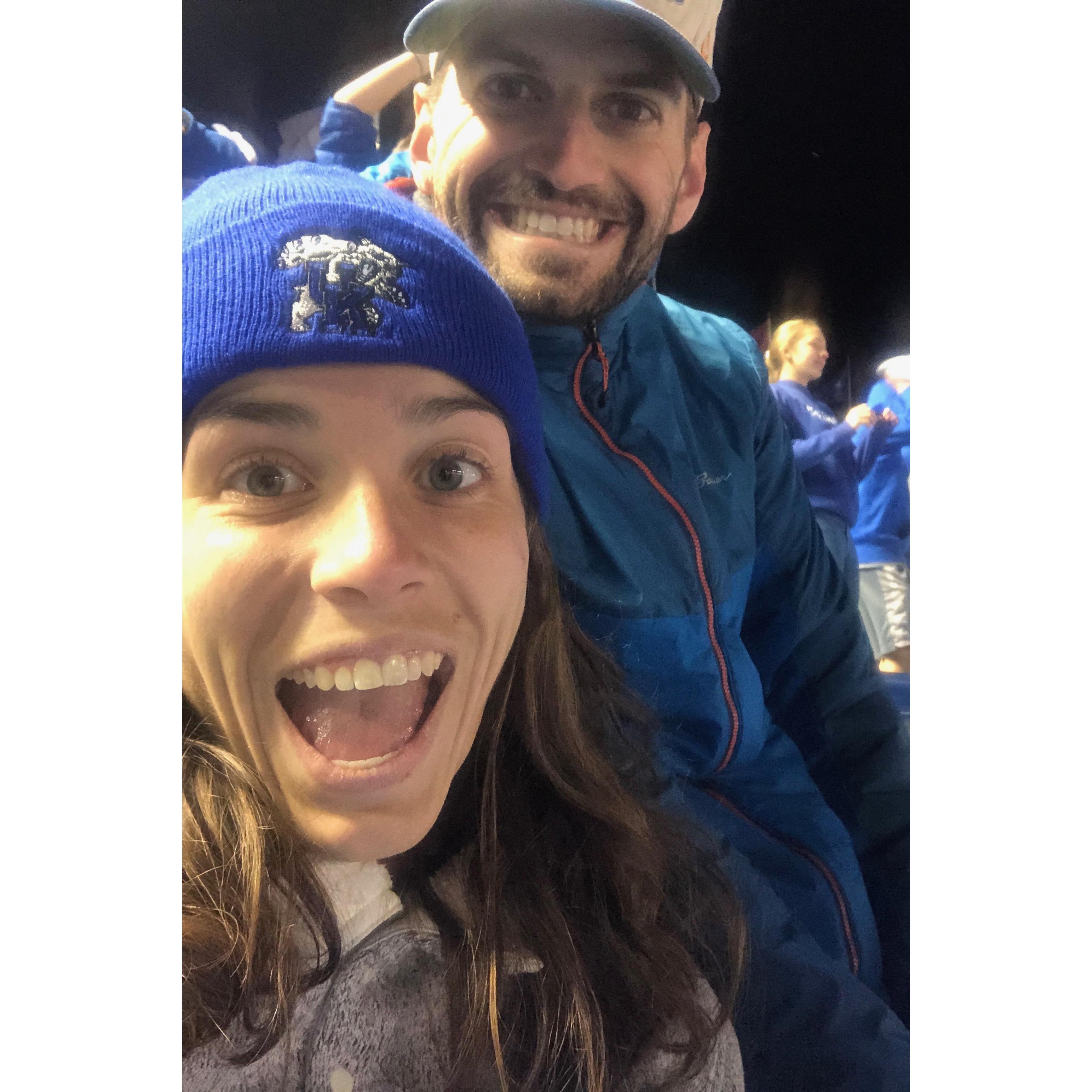 At the UK game watching them beat Arkansas!! C-A-T-S!!