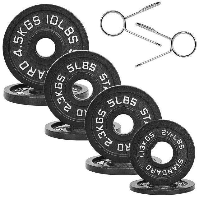 Fitvids 2-Inch Olympic Cast Iron Weight Plate for Strength Training & Weightlifting, Multiple Sizes