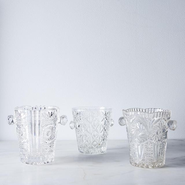 Vintage French Glass Ice Bucket