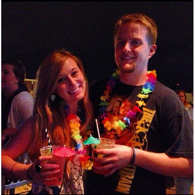 One of our first outings in Athens together. Tiki night at the Georgia Theatre Rooftop, 2013.