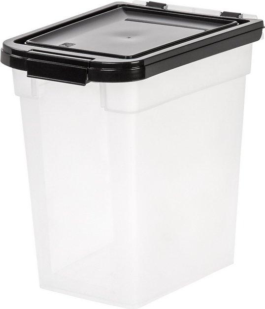 IRIS Airtight Pet Food Storage Container, Clear/Black, 12.75-qt - Chewy.com