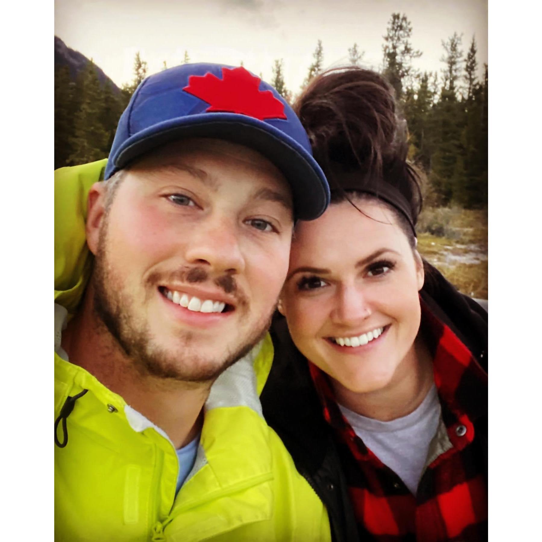 One of the first photo of us after we met at Rockies Heli
