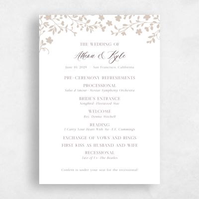 Multi-Colored Wedding Program - Ysabeau