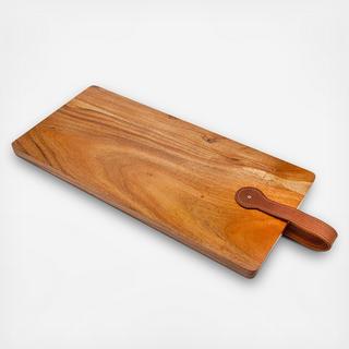 Wood Serving Board with Leather Handle