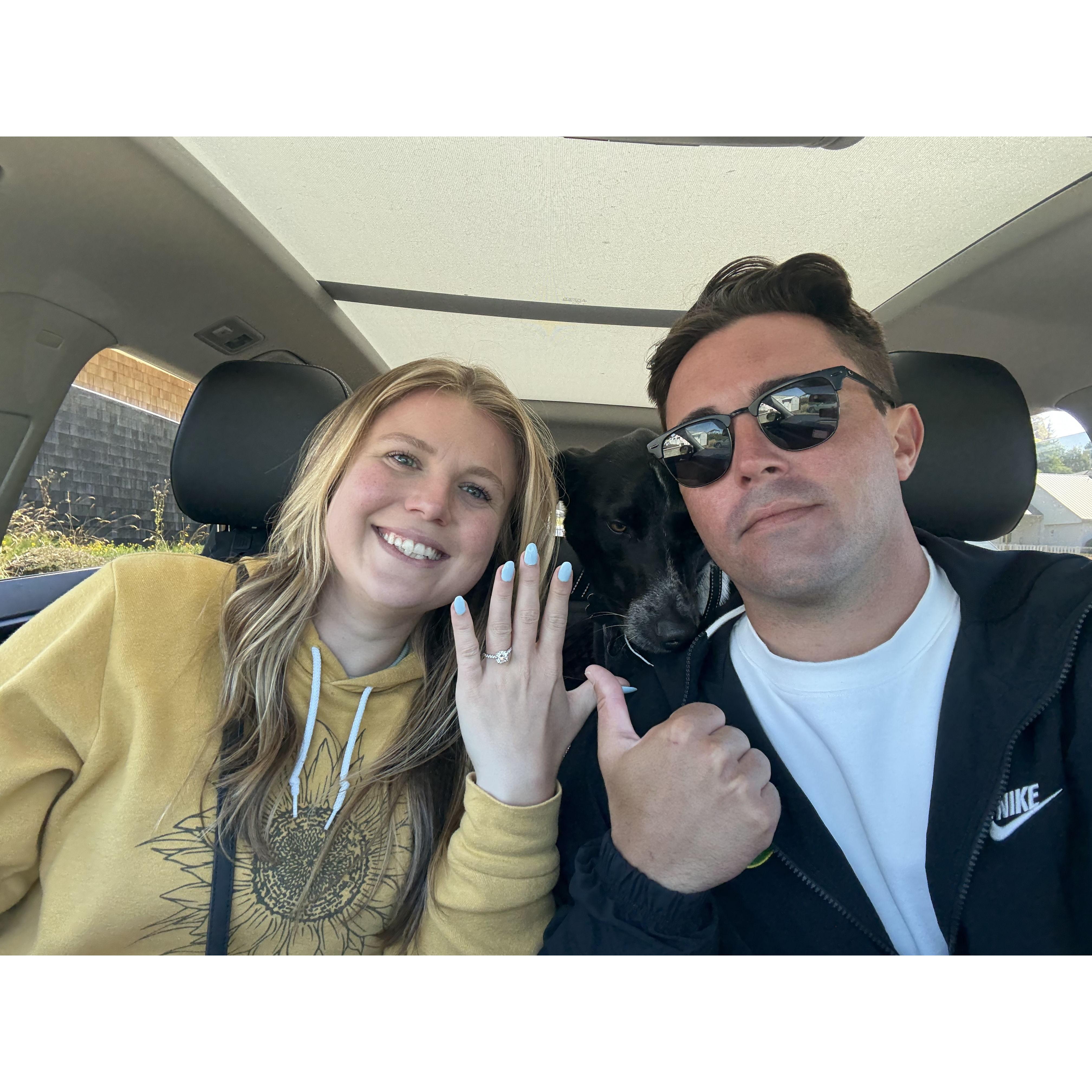 Confirmation that Caroline did, in fact, say yes.