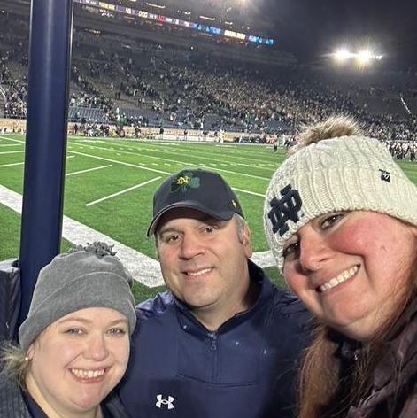 Finally making it to a Notre Dame game--thanks Mom and Dad!