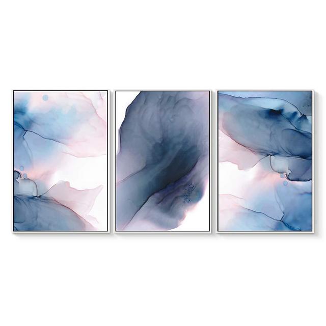 wall26 3 Piece Framed Canvas Wall Art for Living Room, Bedroom Organic Pastel Abstract IX Canvas Prints for Home Decoration Ready to Hang - 16"x24"x3 Panels