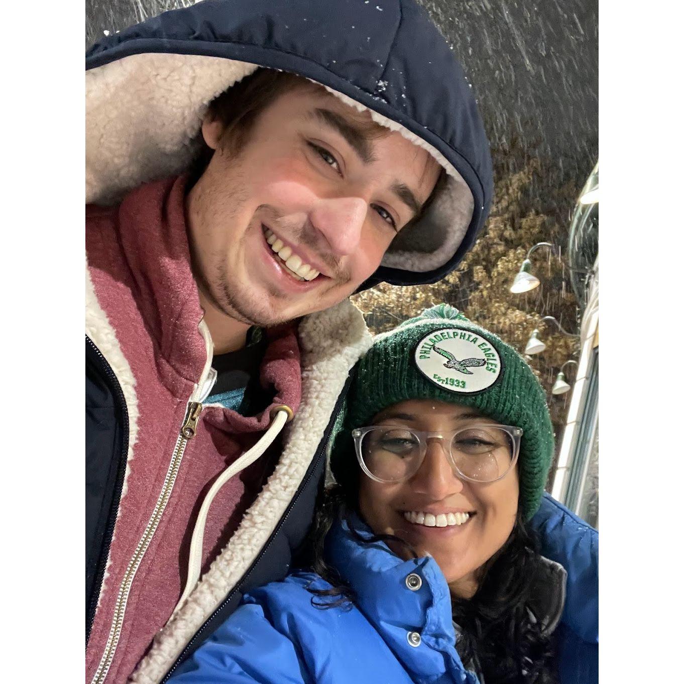 First snow in Boston