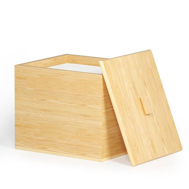 JHJFRAWY Bamboo Disposable Face Towel Holder for Clean Skin Club, Bathroom Storage Organizer, Container Box (Towels Not Included)
