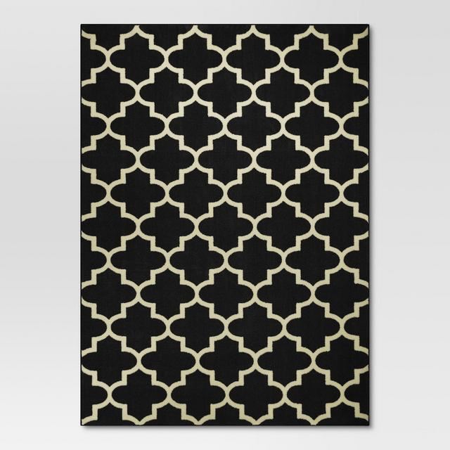 7'x10' Fretwork Design Area Rug Black - Threshold™