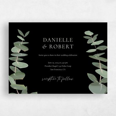 Black Wedding Invitation - Bransford Landscape