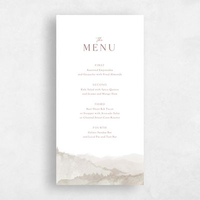 Camel, Brown Wedding Menu - Denver