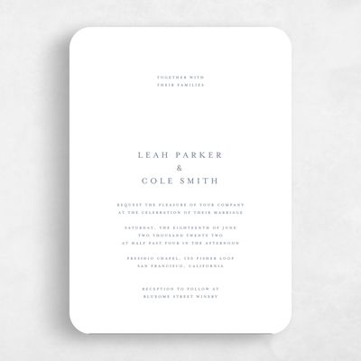 Blue Rounded Wedding Invitation - Sinclair