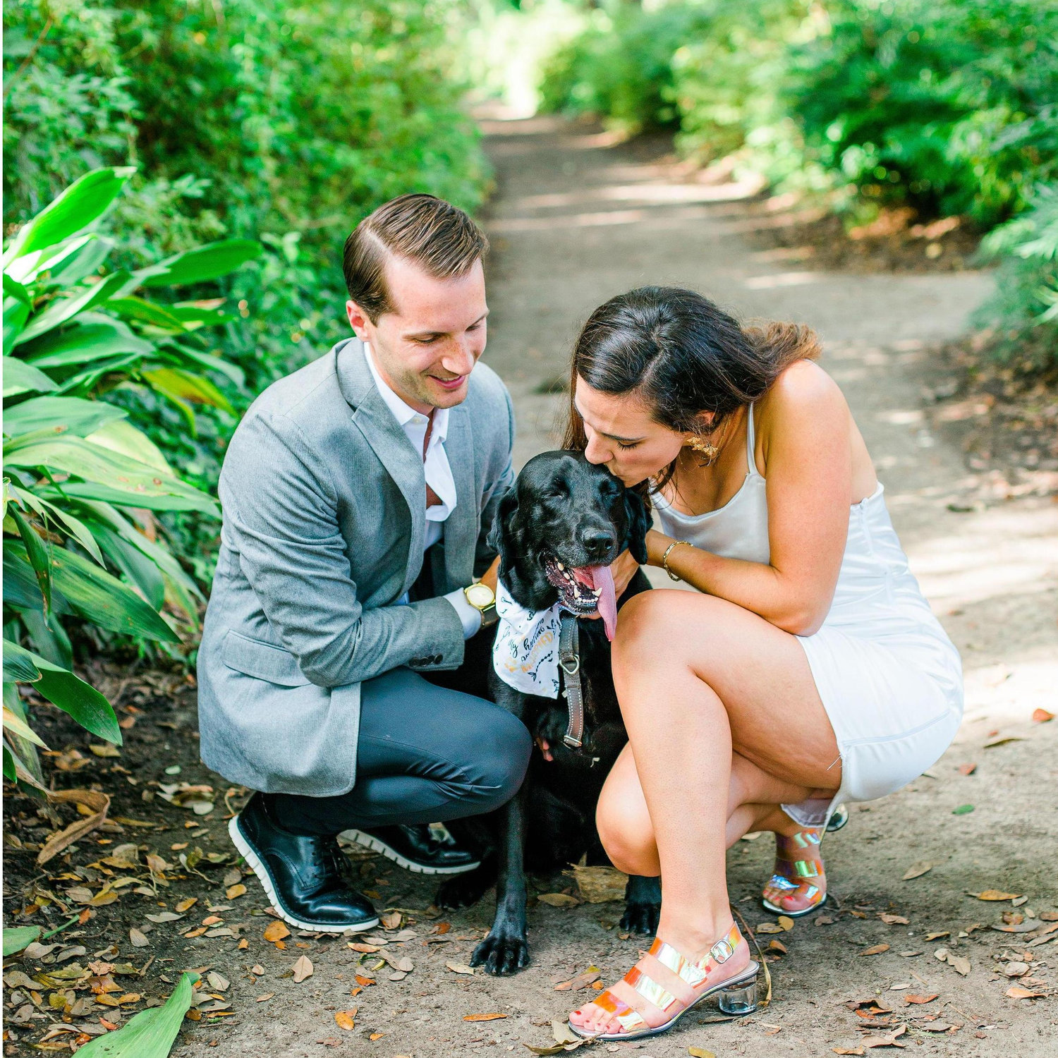 Engagement photos at Hampton Park in downtown Charleston
