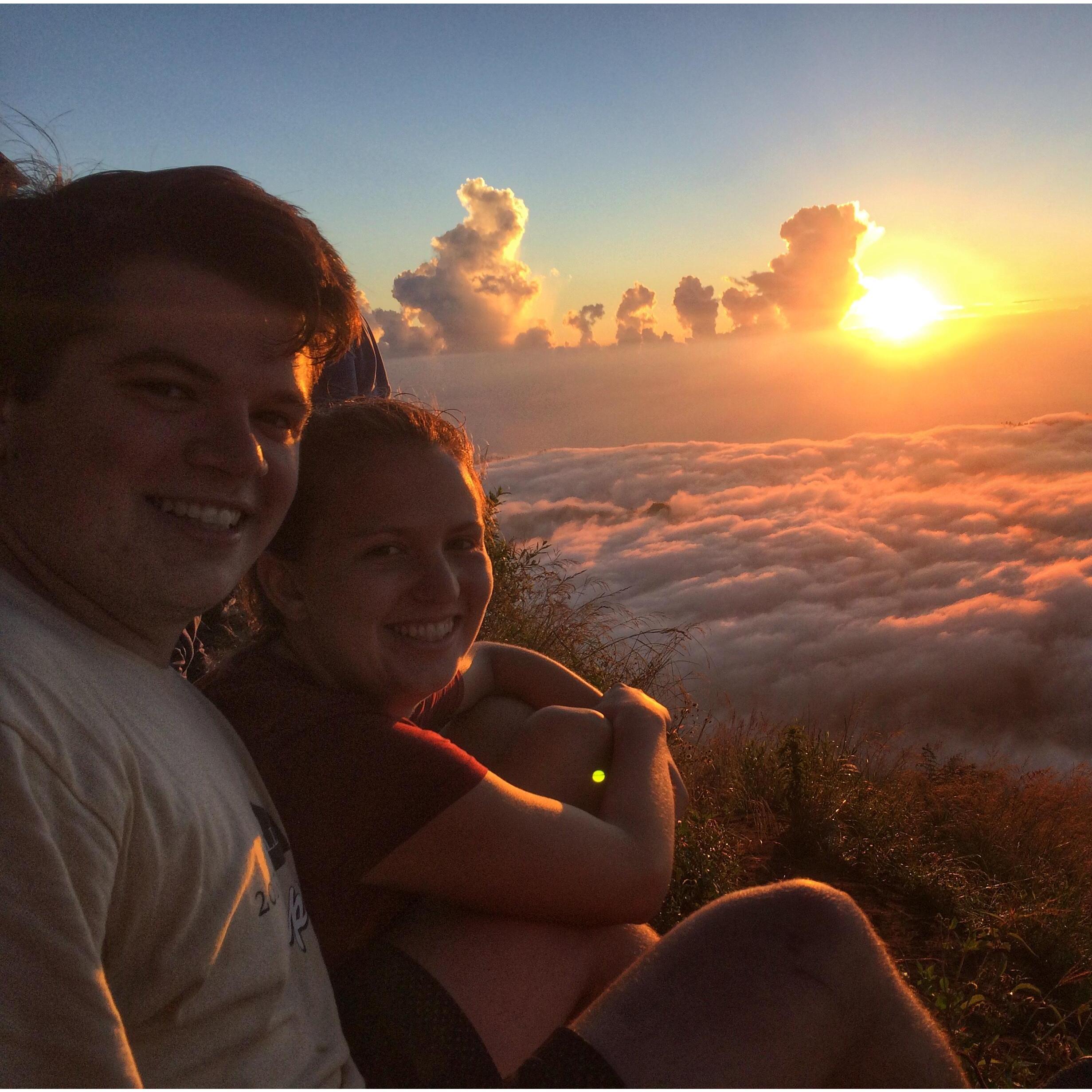 sunrise above the clouds in Bali