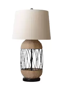 JimcoRattan Black Lamp