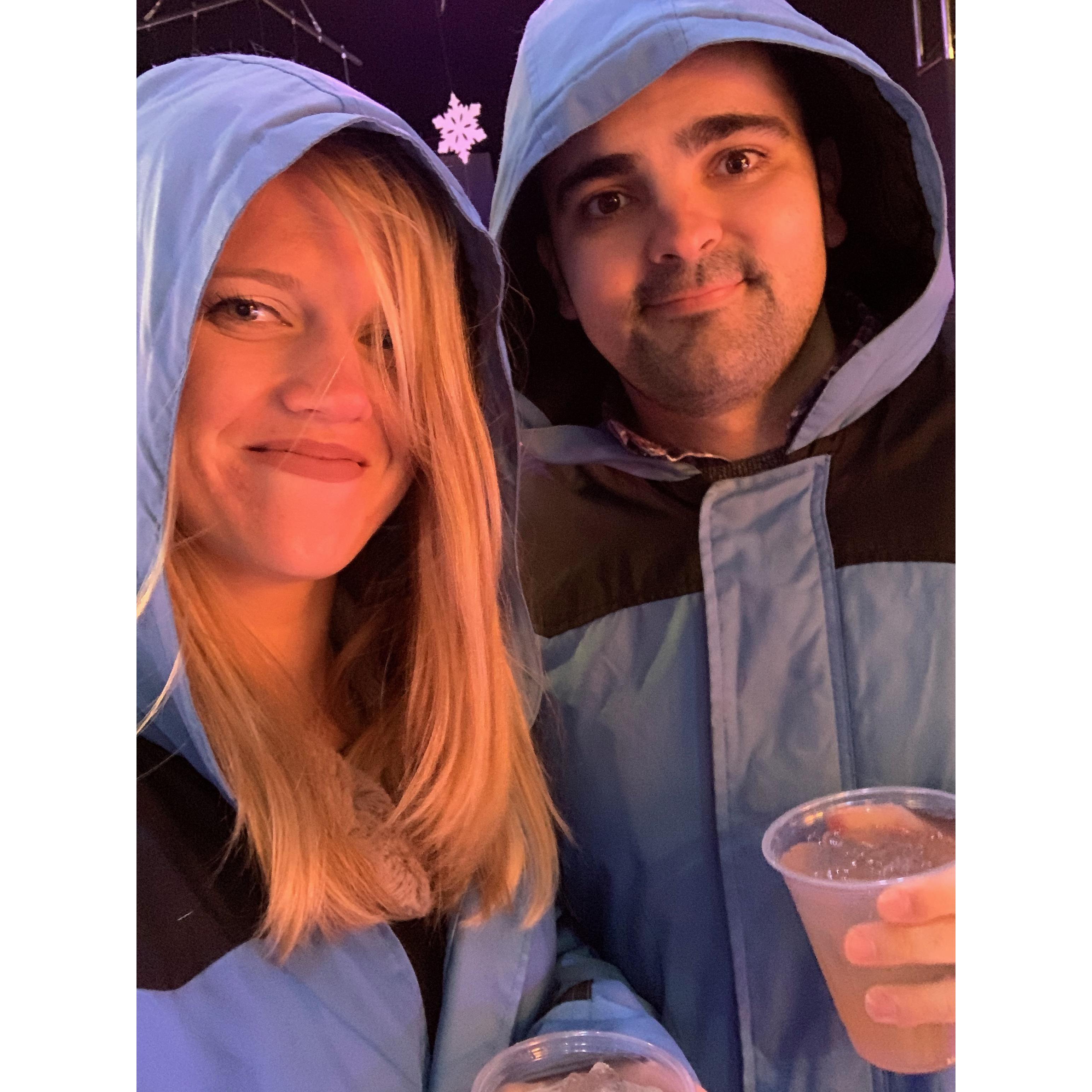 The rare occasion you need a coat in Dallas (in an ice exhibit).