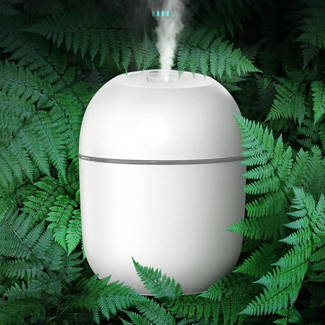 Mini Humidifier, USB Power Supply, Suitable for Study Room, Bedroom, Baby Room, Office, Car, With 7 Color LED, Air Humidifier, Can Be Used for Facial Moisturizing (Snow White)