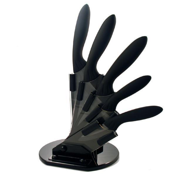 Keramikos 5 Piece Black Ceramic Knife Set