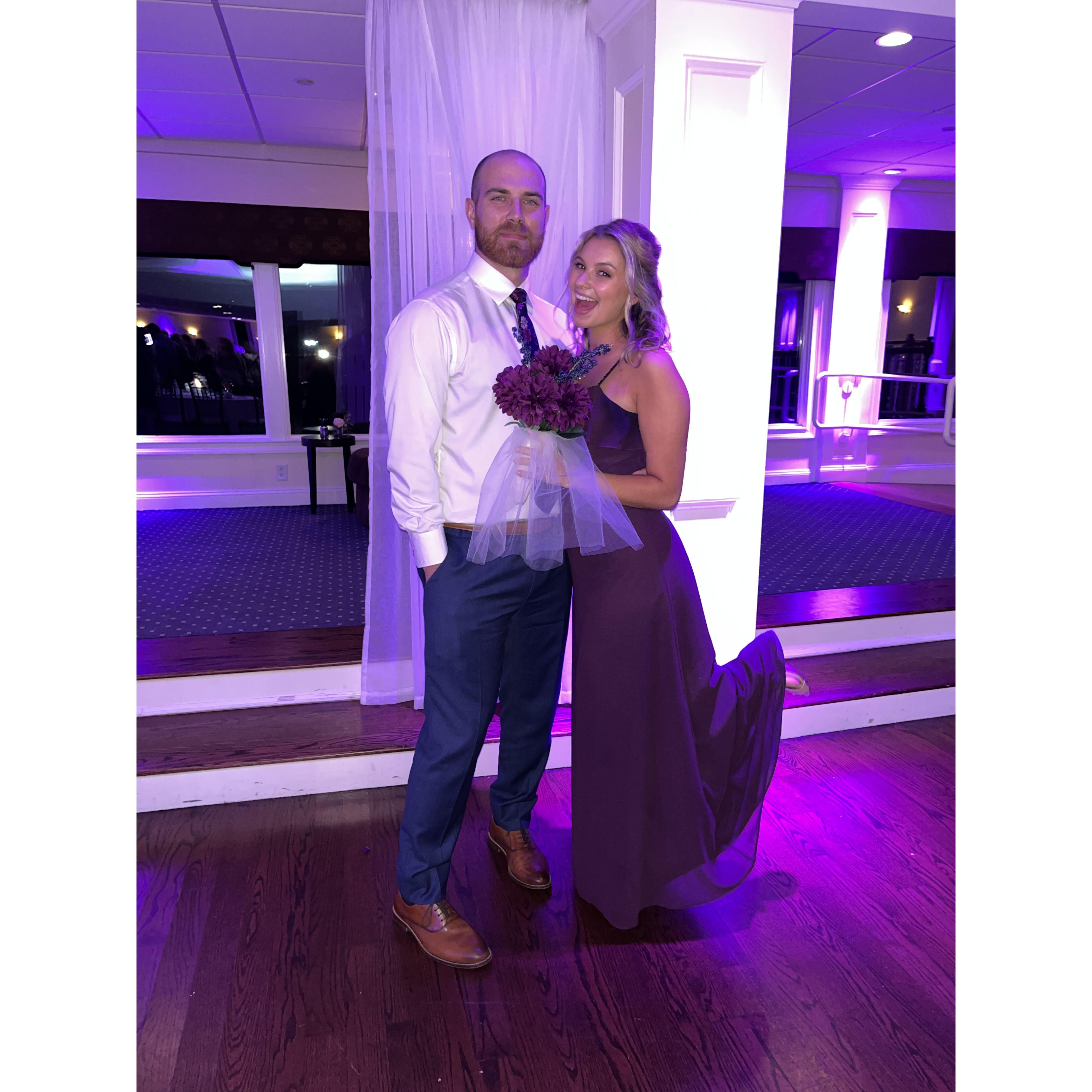 When Ally caught the bouquet at Amanda and Adam's wedding