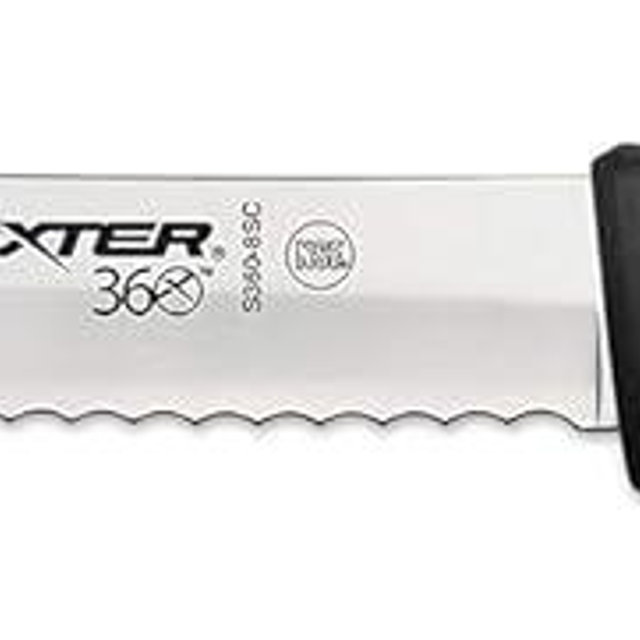 Dexter 8" Scalloped Bread Knife, Black Handle
