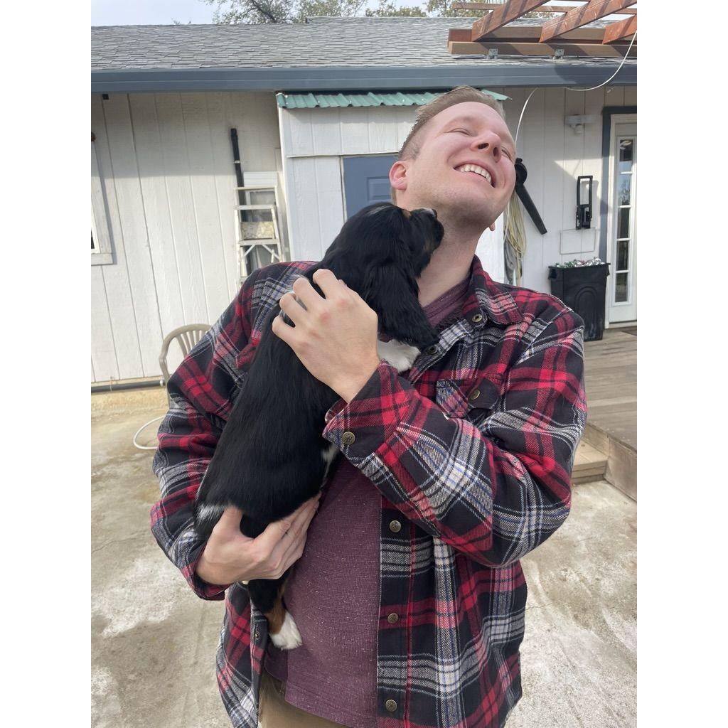 He said he didn't want a puppy, but we got a puppy