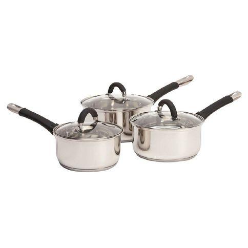 Harrison & Lane Saucepan Set Stainless Steel 3 Piece