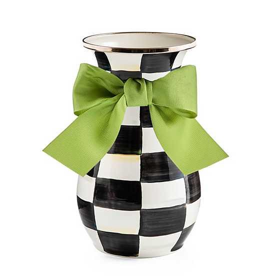 Courtly Check Enamel Vase - Tall
