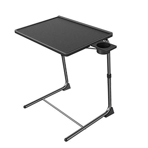 Adjustable TV Tray Table - TV Dinner Tray on Bed & Sofa, Comfortable Folding Table with 6 Height & 3 Tilt Angle Adjustments by HUANUO