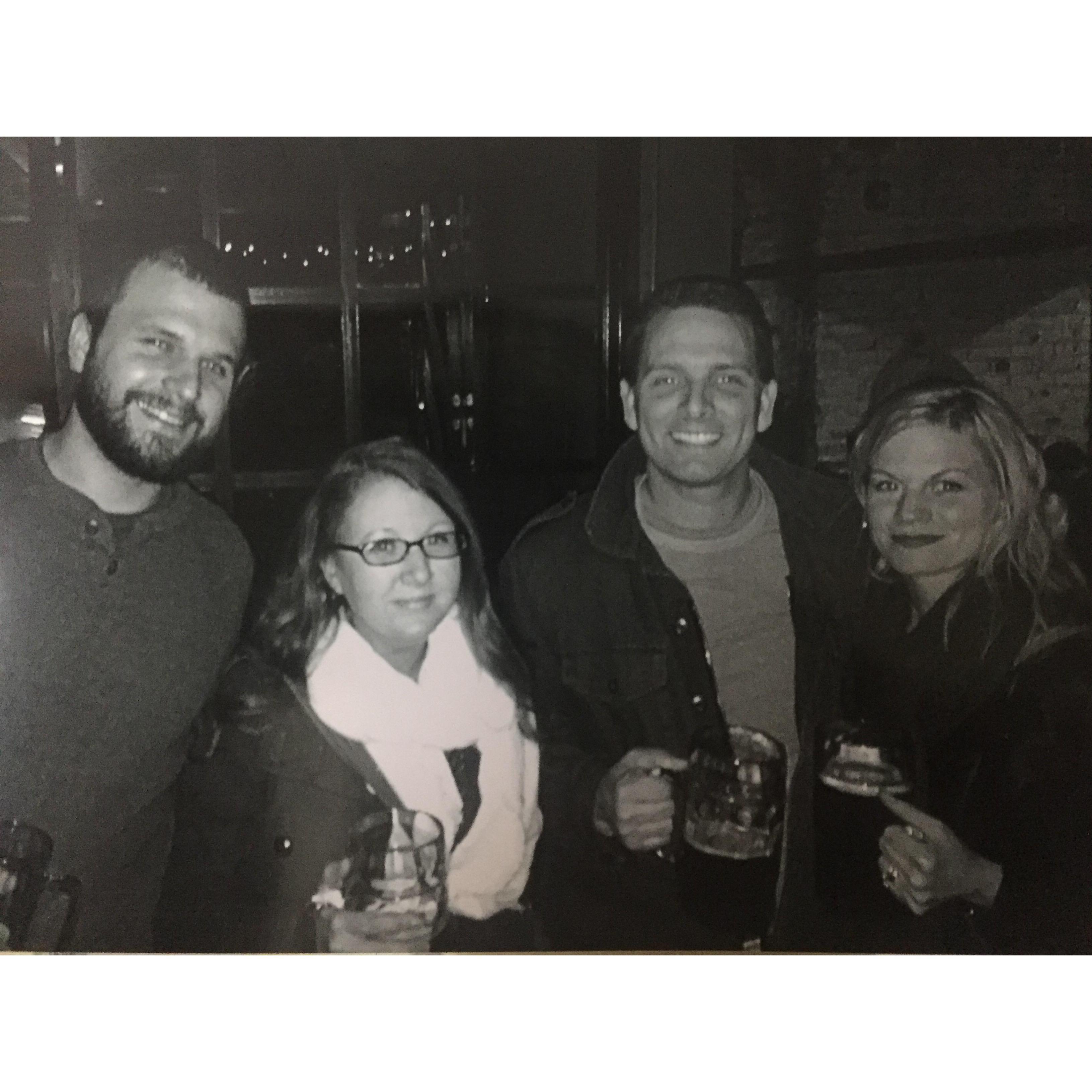 Ethan, Christy, Shawn and Caitlin at Ethan's 30th surprise party