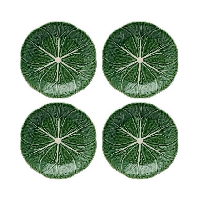 Bordallo Pinheiro Cabbage Dessert Plates, Set of 4, Green