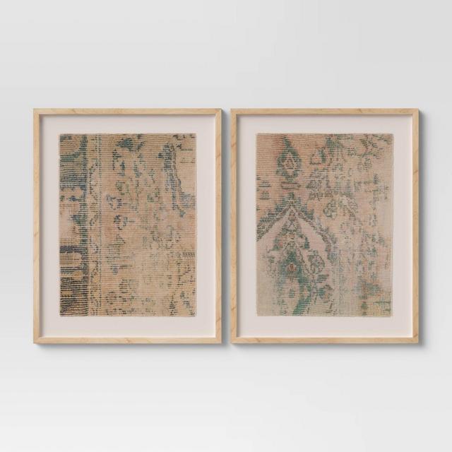 (Set of 2)20" x 30" Textured Fabric Framed Wall Art - Threshold™
