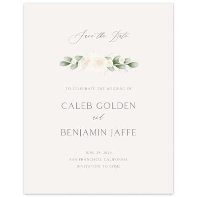 Light Oatmeal, Beige Wedding Digital Save the Date - Aldeney Portrait