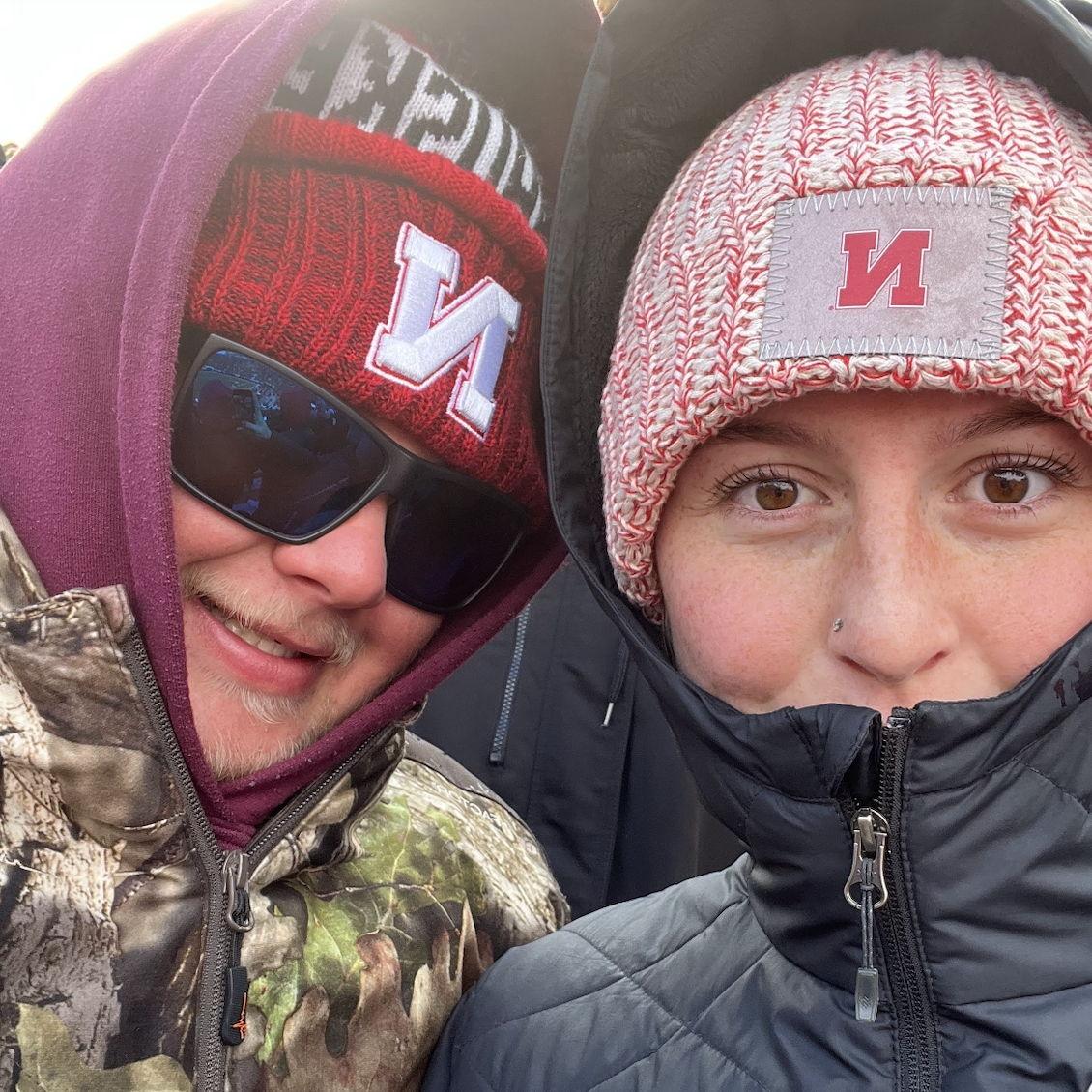 Cheering on our Huskers no matter the weather!