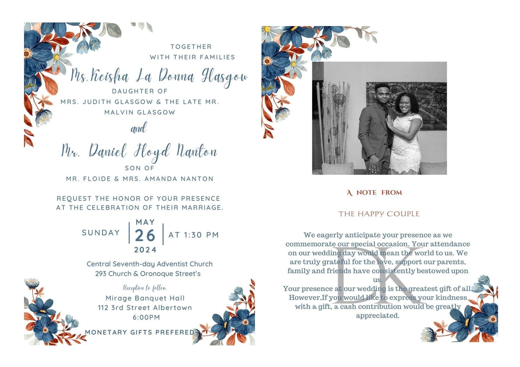 The Wedding Website of Daniel Nanton and Keisha Glasgow