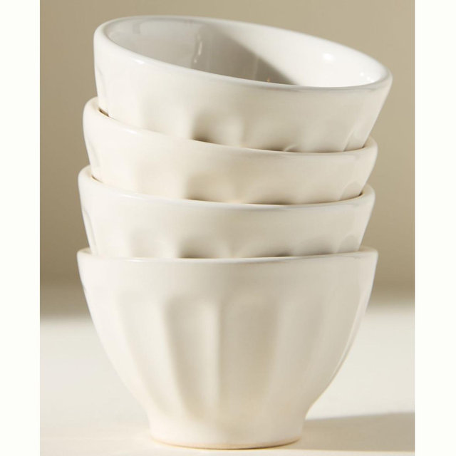 The Latte Stoneware Nut Bowls, Set of 4: Amelie Edition
