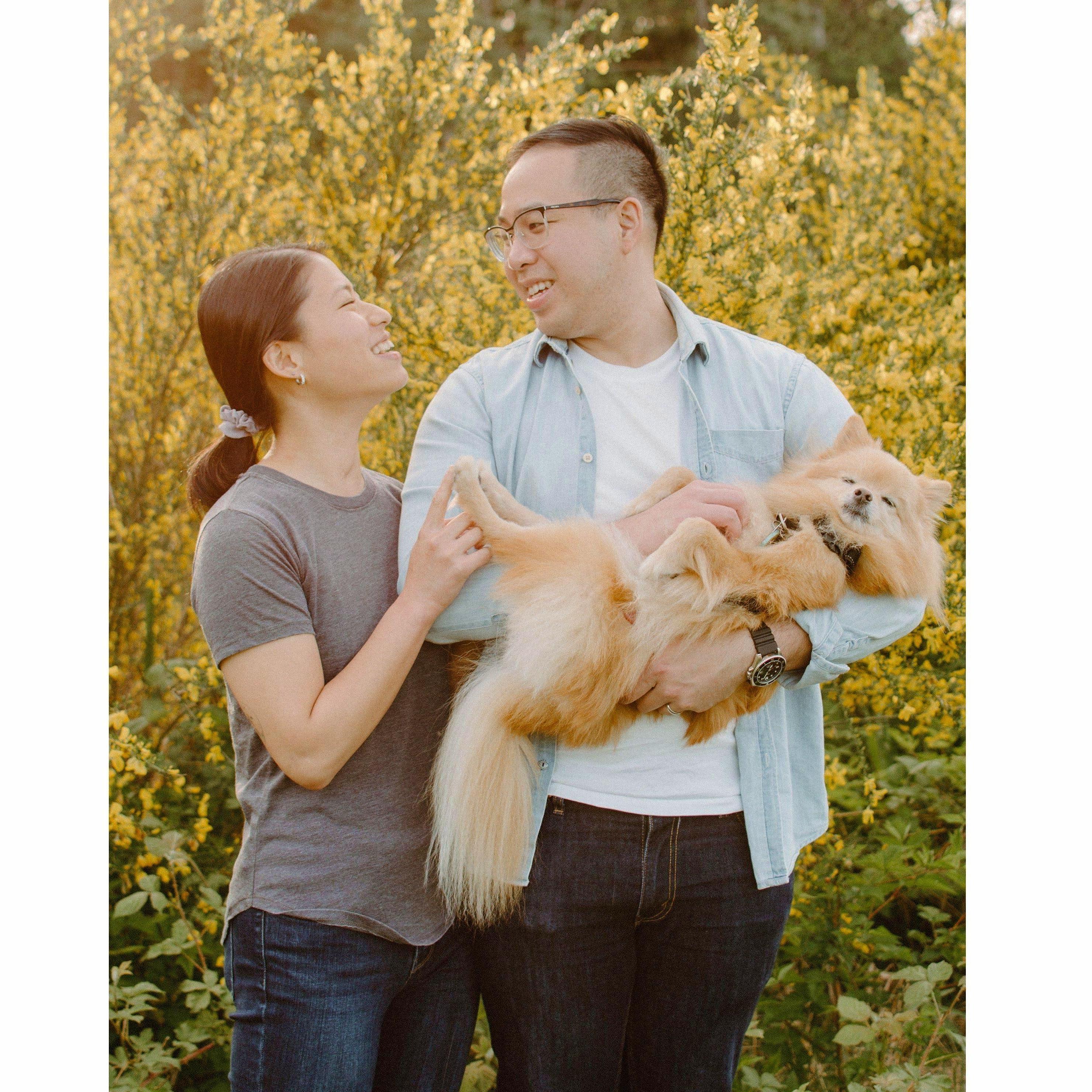 Us laughing it off after we found out Behr had a little poop accident during our photoshoot