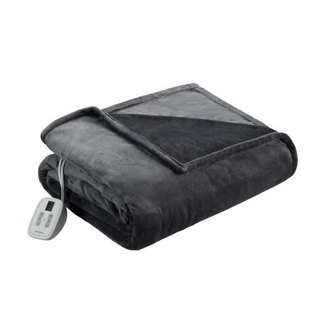 Brookstone® n-a-p® Full Heated Plush Blanket in Grey