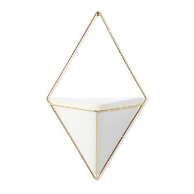 Large Trigg Display Wall Planter White/Brass - Umbra