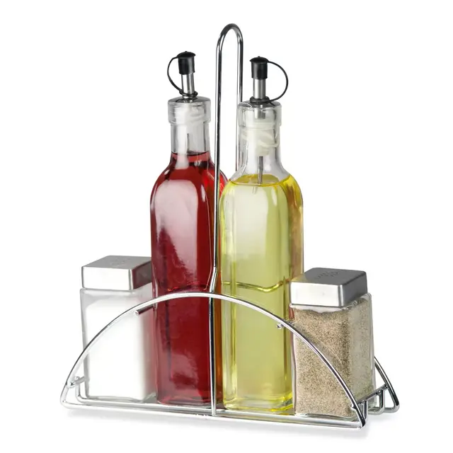 4-Piece Cruet Set with Stand