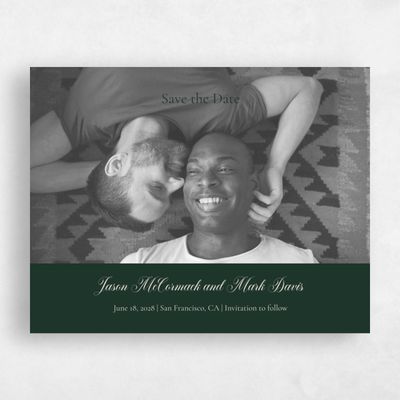 Green Wedding Save the Date - Henderson Portrait