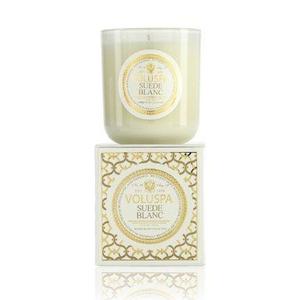 Voluspa Suede Blanc Classic Maison Candle, 100 hour 12 oz
