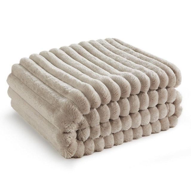 Bedsure Twin XL Blanket for Couch - Super Soft Cozy Blankets for Women, Cute Small Fleece Blanket for Girls, Linen, 66x90 Inches