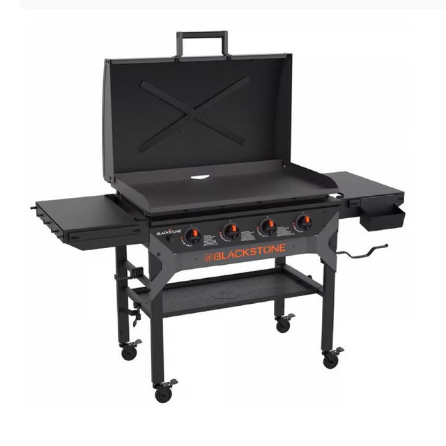 Blackstone Iron Forged 4 Burner Liquid Propane Outdoor Griddle with Hood Black