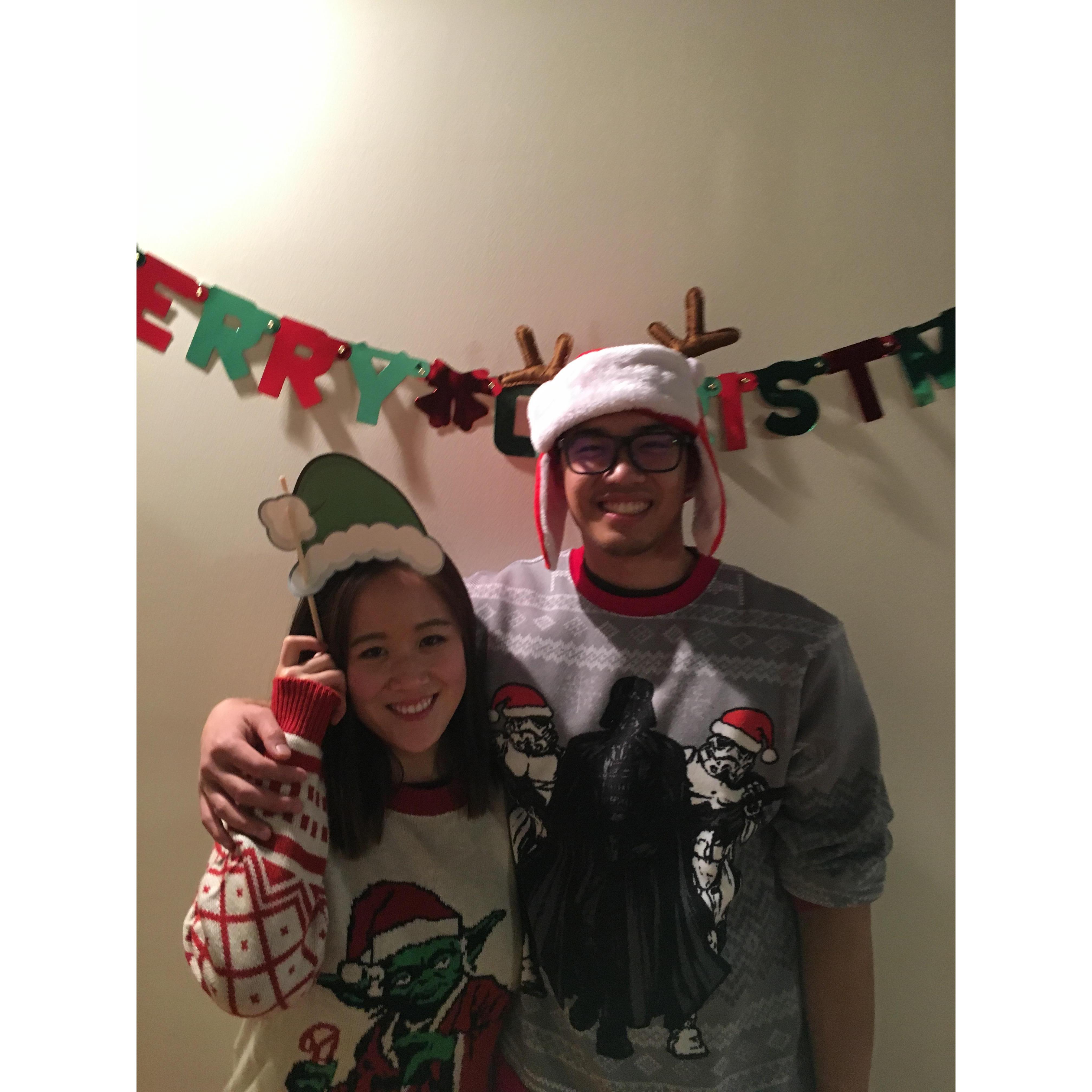 Brandon taught Sabrina to love Christmas as much as he does