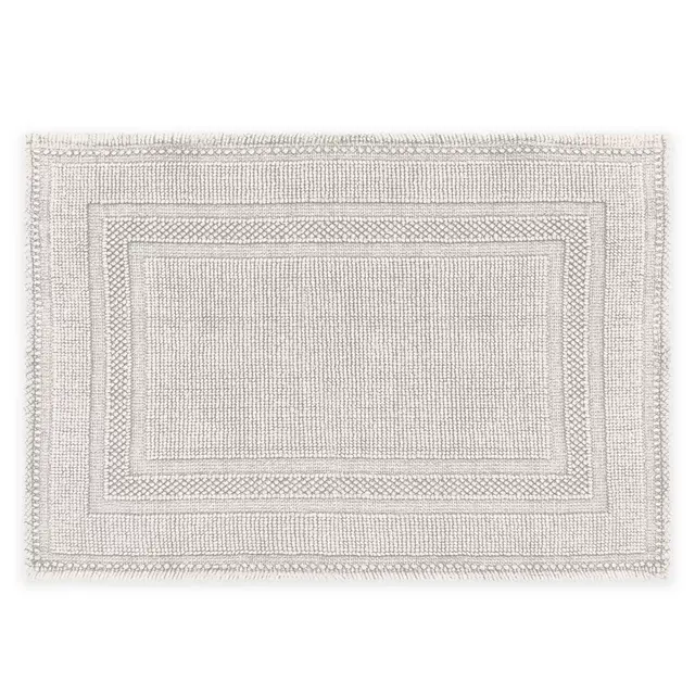 Jean Pierre Stonewash Racetrack 21-Inch x 34-Inch Bath Rug in Light Grey