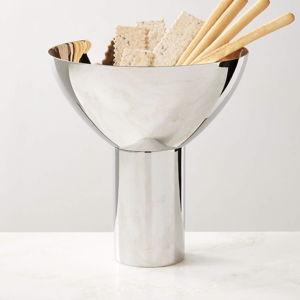 CB2 Clyme Polished Stainless Steel Pedestal Serving Bowl